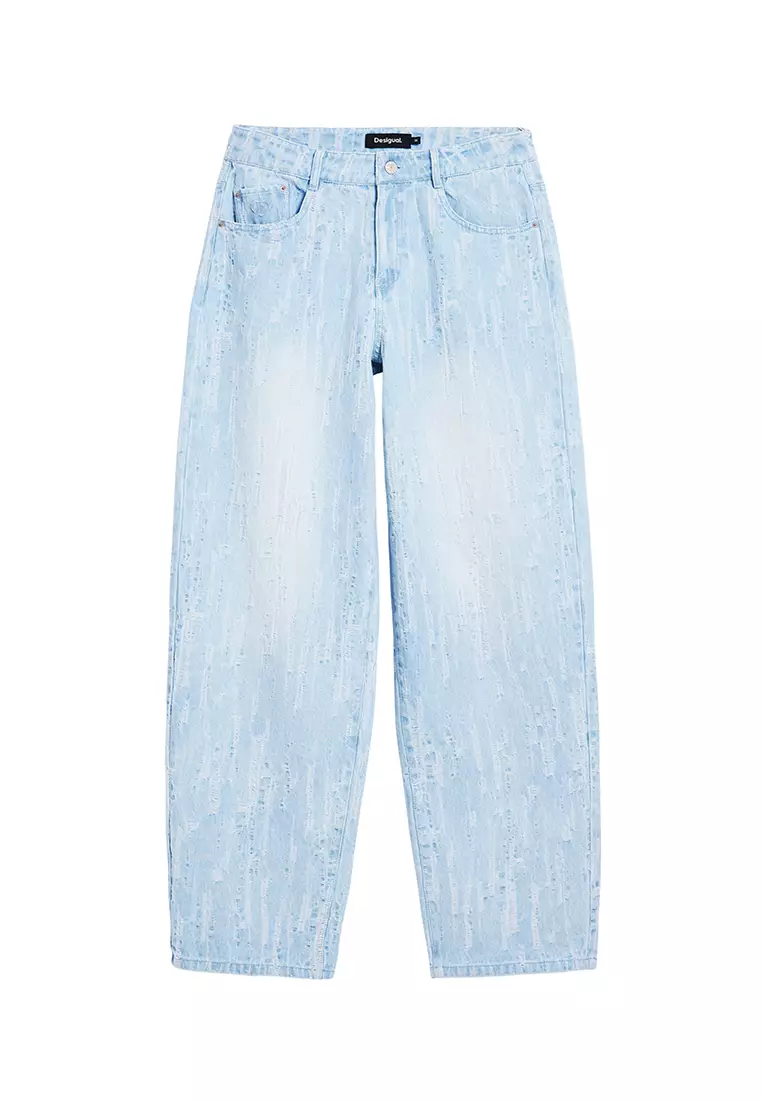 Worn denim pants for women I Desigual.com