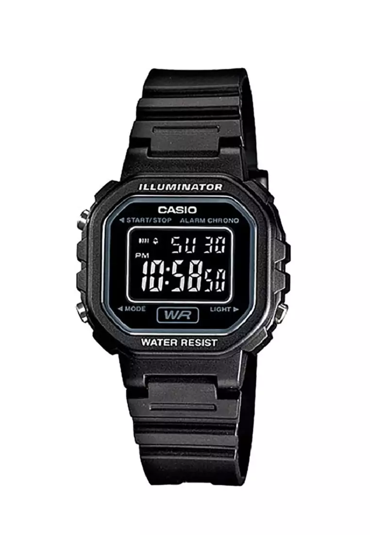Casio Digital Jam Tangan Anak Strap Karet Hitam LA20WH LA 20WH 1B Original