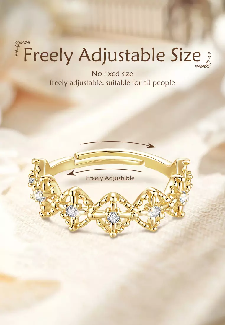 Cincin Wanita Korea Vintage Titanium Original Anti Luntur Free Size Perhiasan Cewek