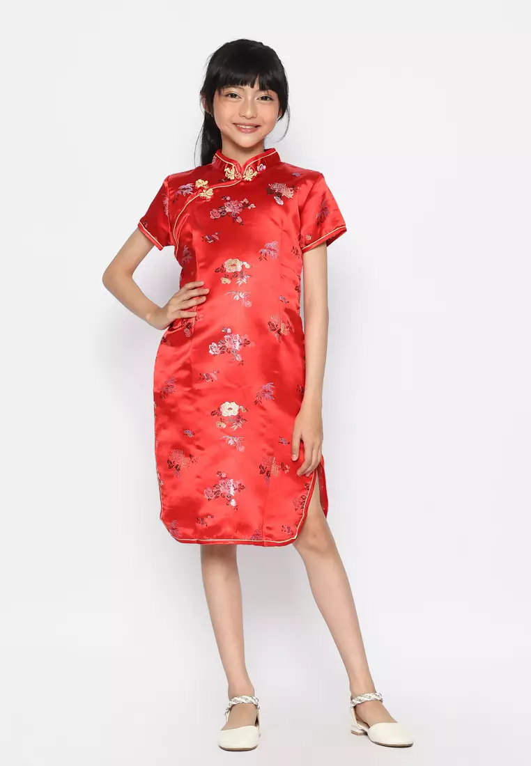 Dress Anak Perempuan Cheongsam Go Red - NICE