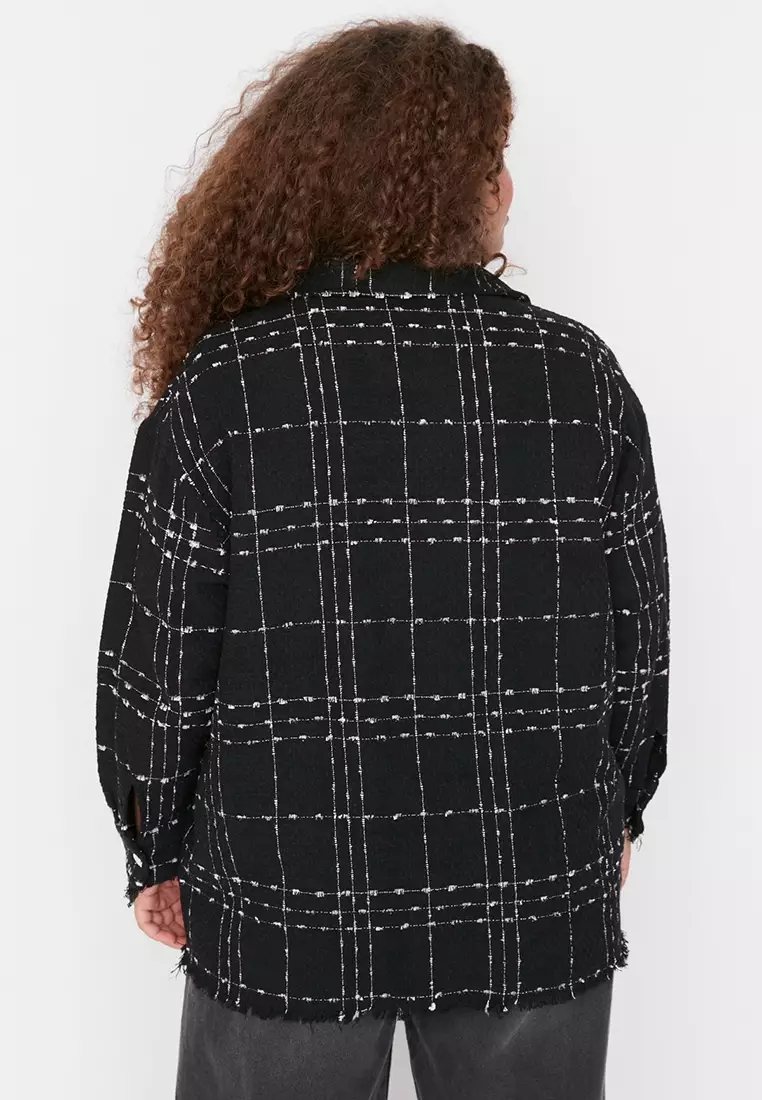 Plus Size Tweed Shirt