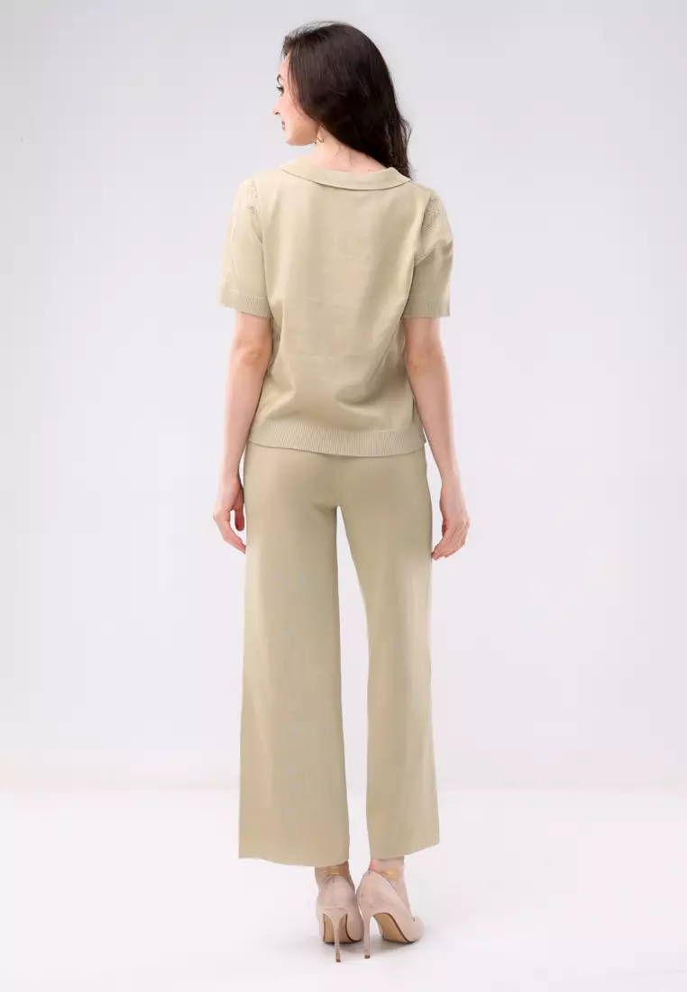 Ladies Knitted 2 In 1 Blouse & Pants