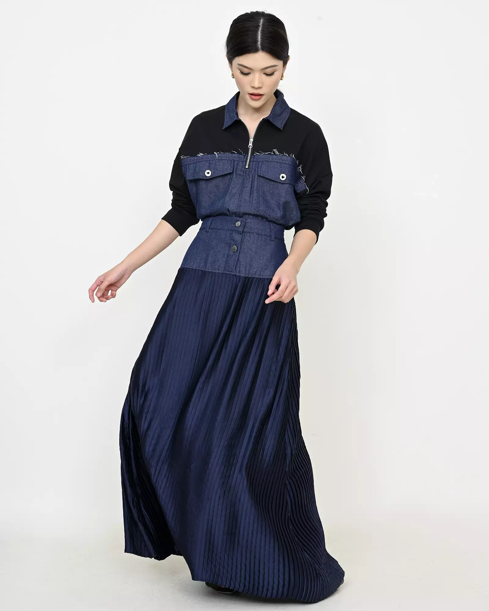 Geulis.id VANESSA SKIRT - Darkblue