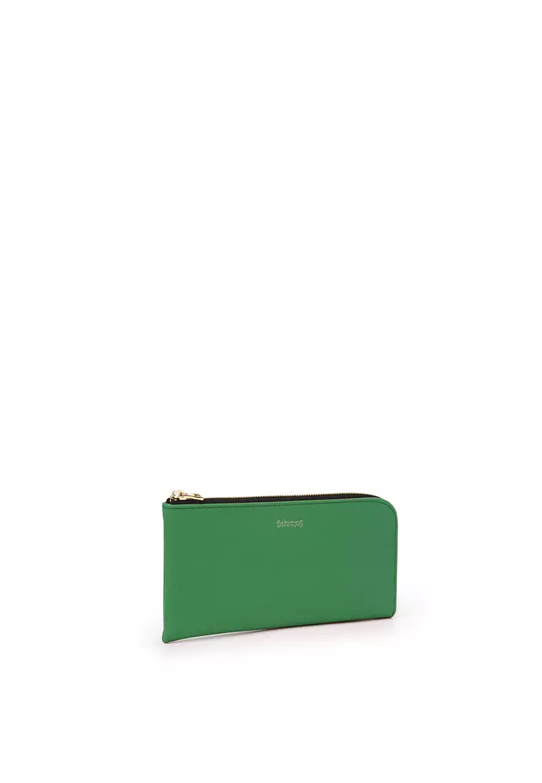 L-Zip Long Wallet - Bright Green