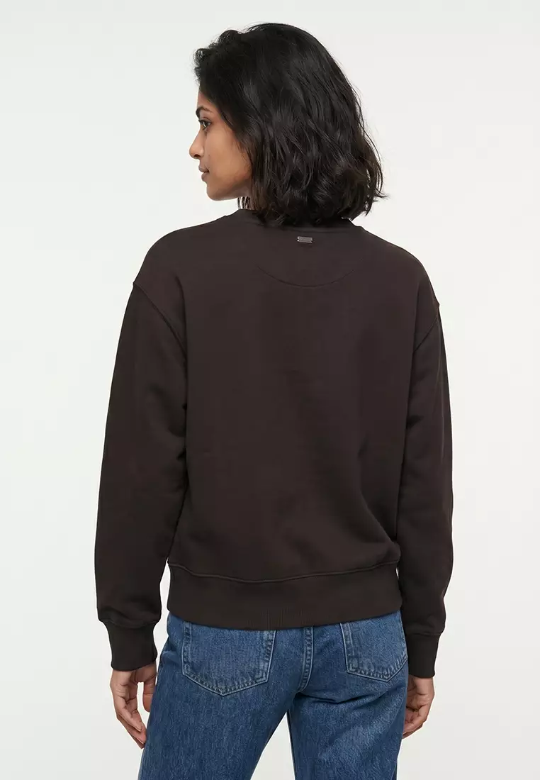 Script Brand Loose Crew Sweatshirt