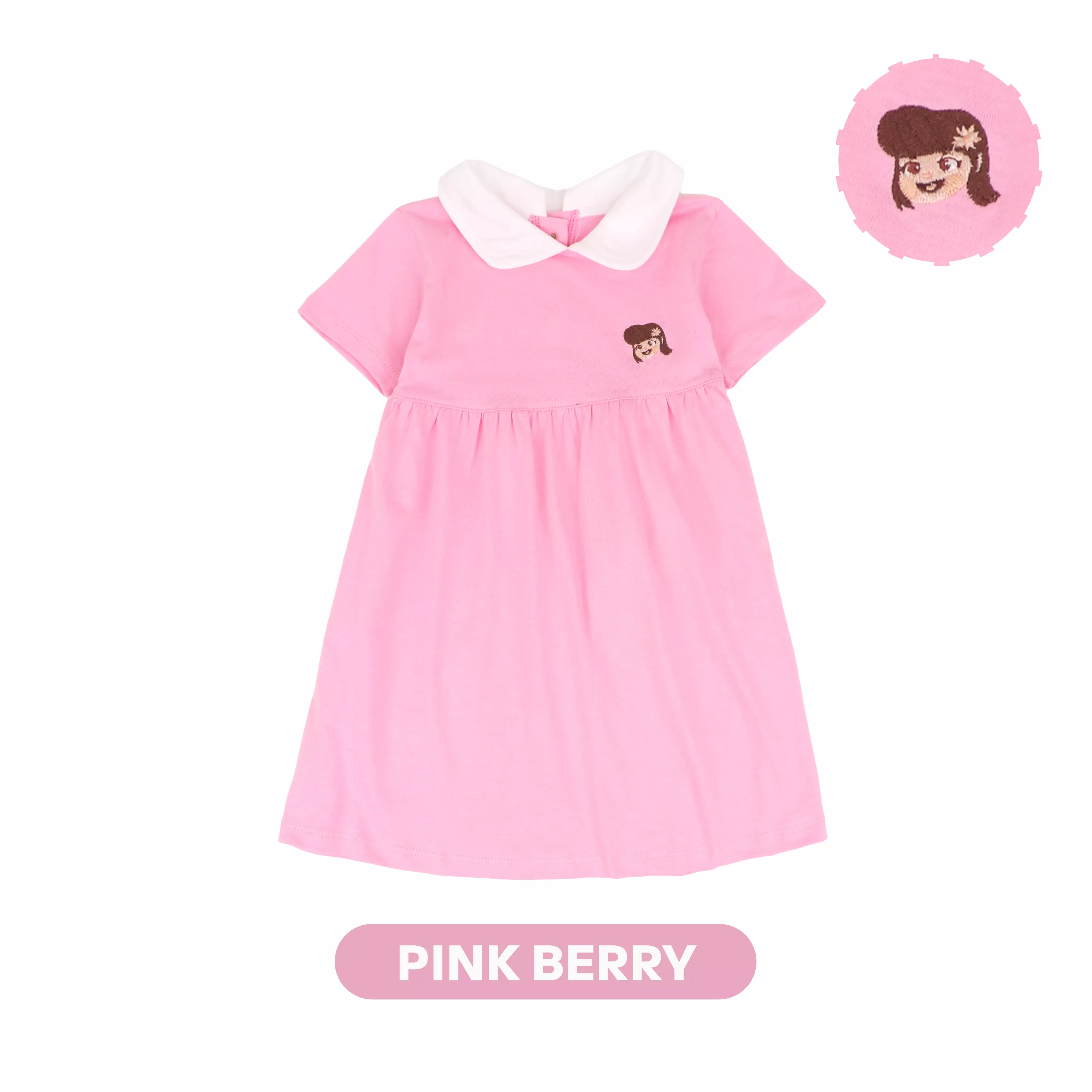 Mooi x Jumbo Dress Anak Perempuan Meri Dress - Pink Berry