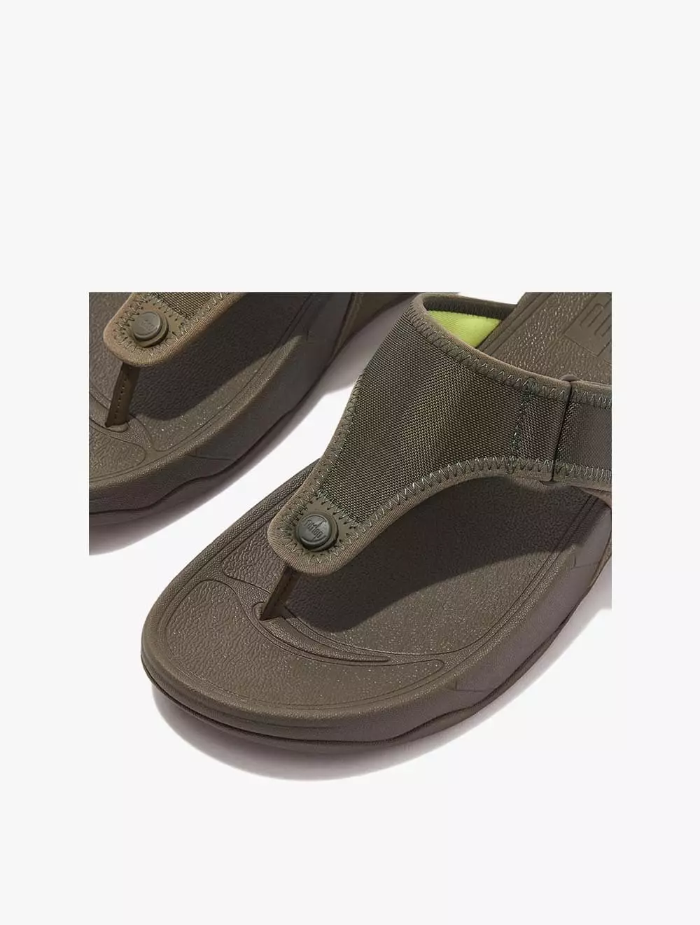 Fitflop Trakk Ii Men's Water-Resistant Toe-Post Sandals - Deep Olive/Lime