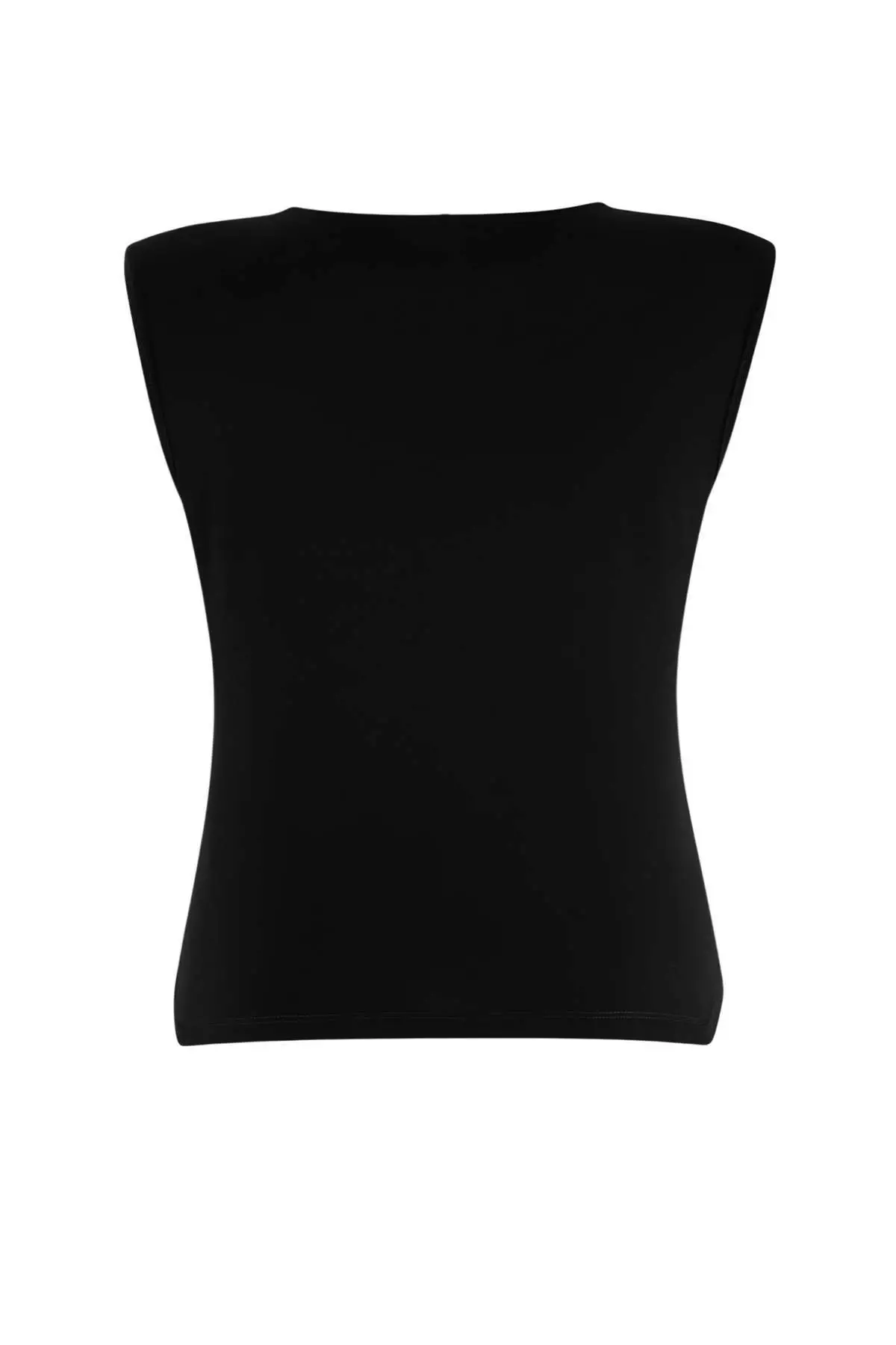 Black Accessory And Collar Detailed Knitted Oversize Blouse Tbbss26Af00051