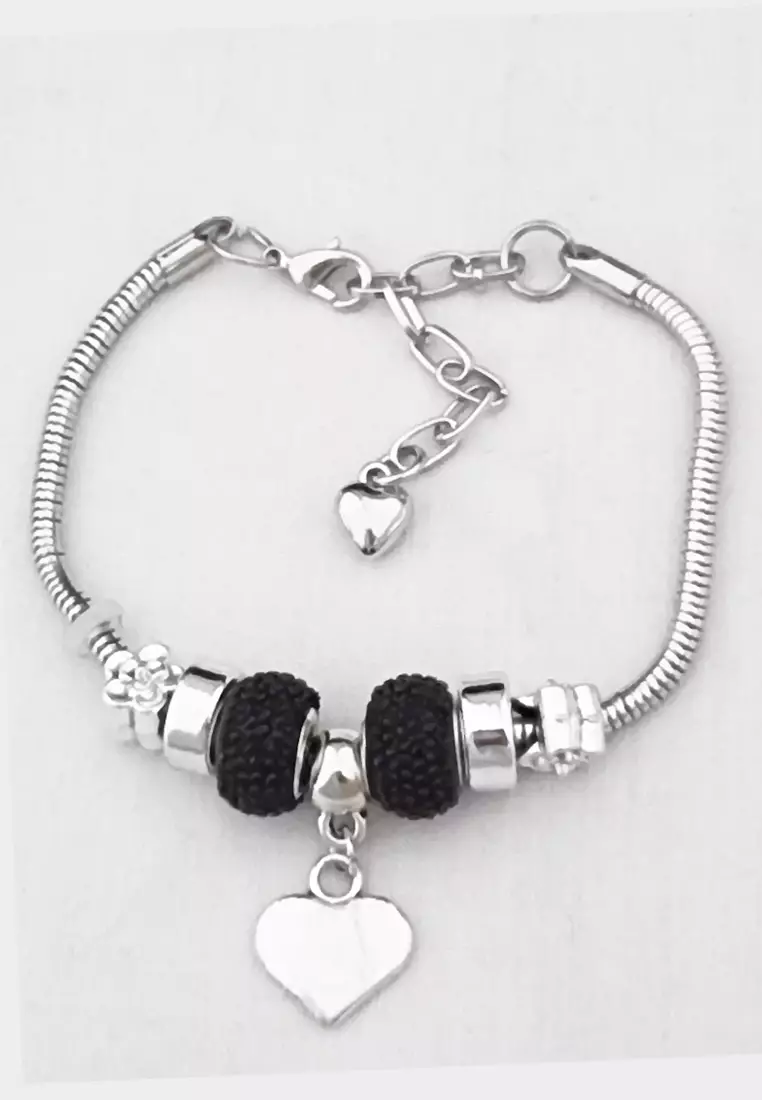 Jual San Marco Accessories Wanita Heart Pomora Charm Bracelet Gelang