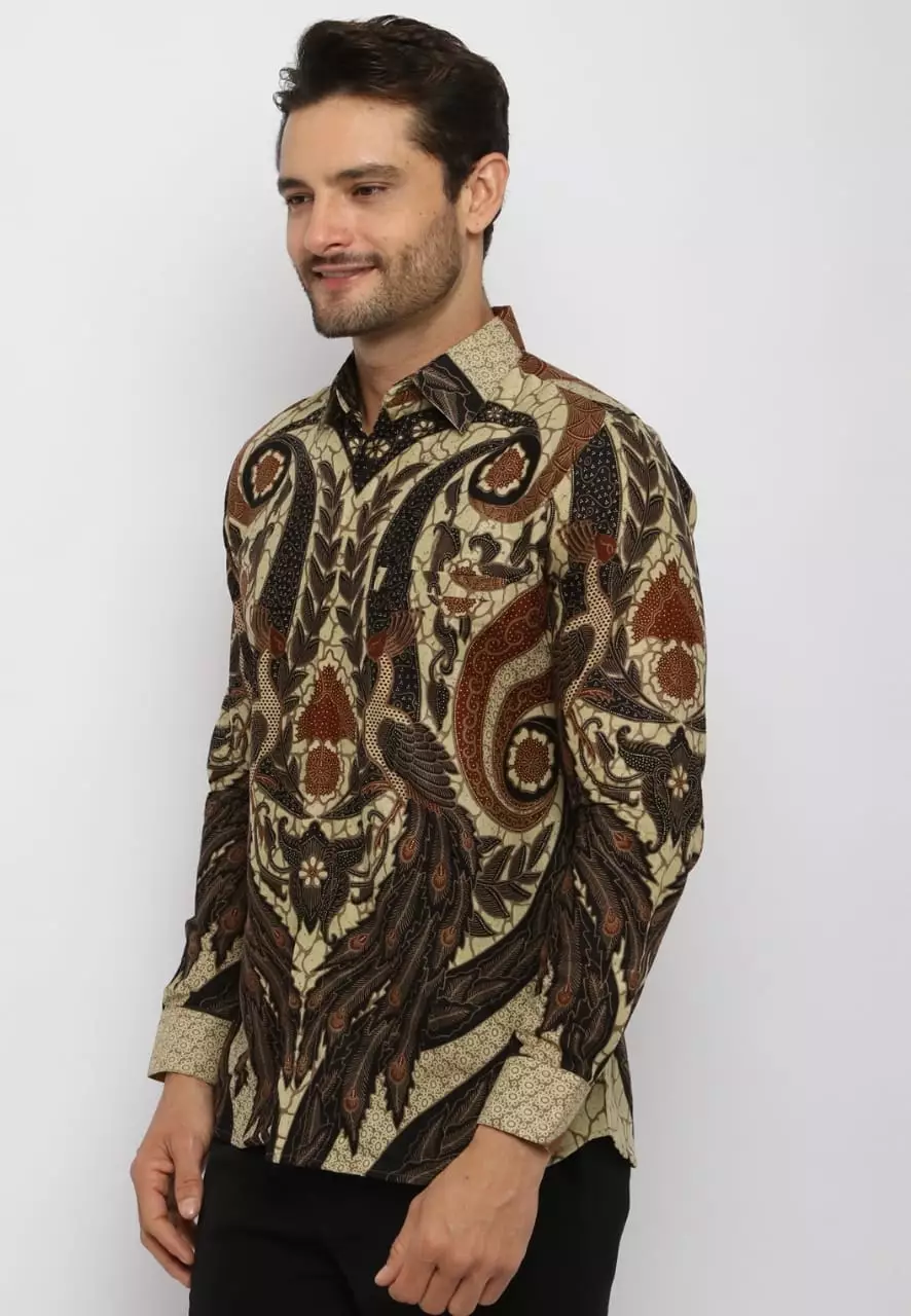 Kemeja Batik Pria Premium Slimfit Elegant Modern Lengan Panjang Pandu