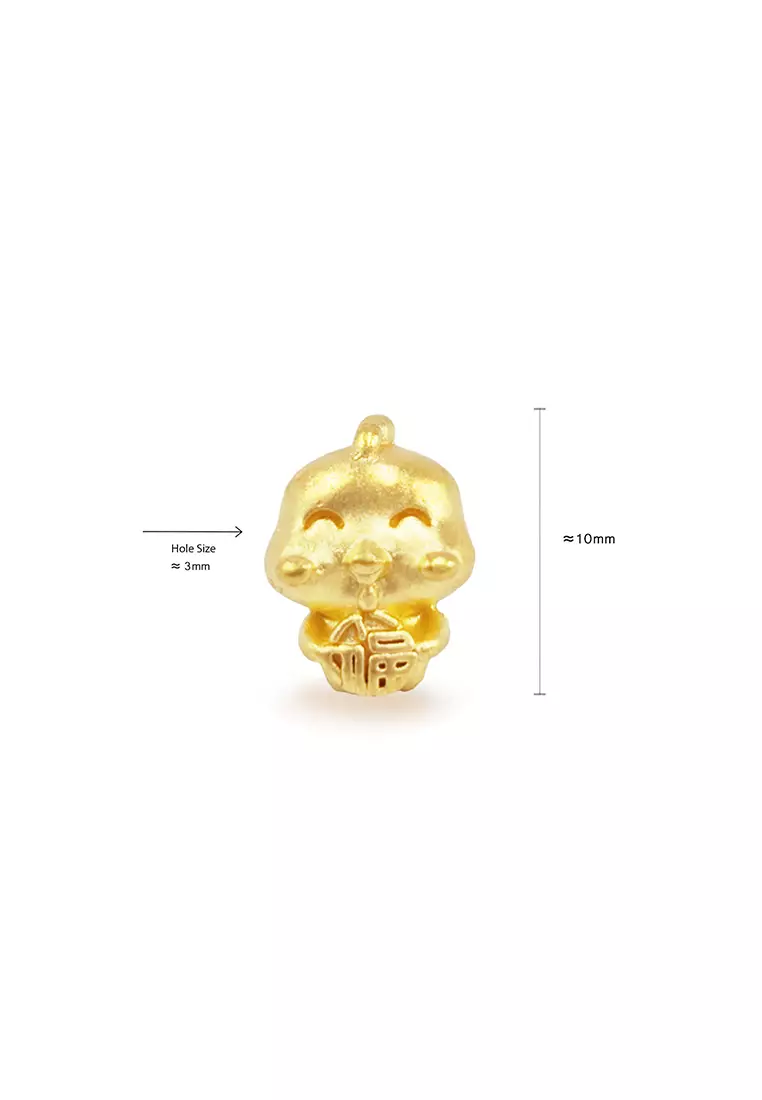 THE Mix Collection 999.9/24K Pure Gold 12 Zodiac Charm Black Steel Wire Clasp Bracelet Set L1-B649J