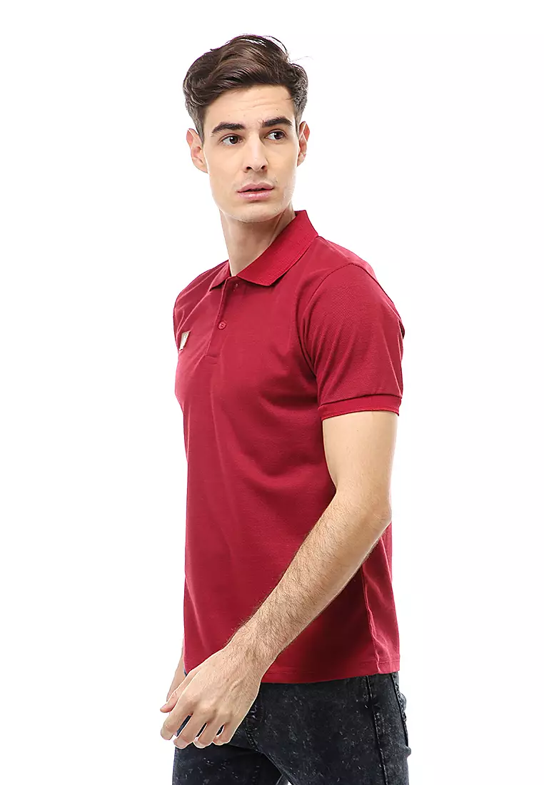 Jack Atasan Formal Pria T-Shirt Kaos Polo Polos Lengan Pendek Material Cotton ORIGINAL - Maroon