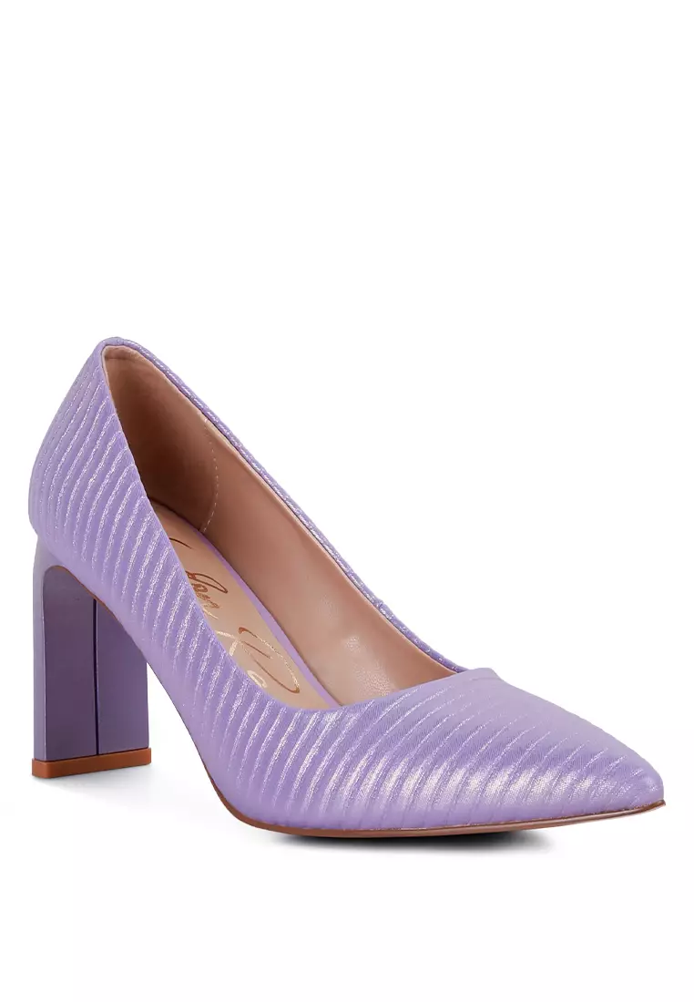 Purple block heel hotsell shoes