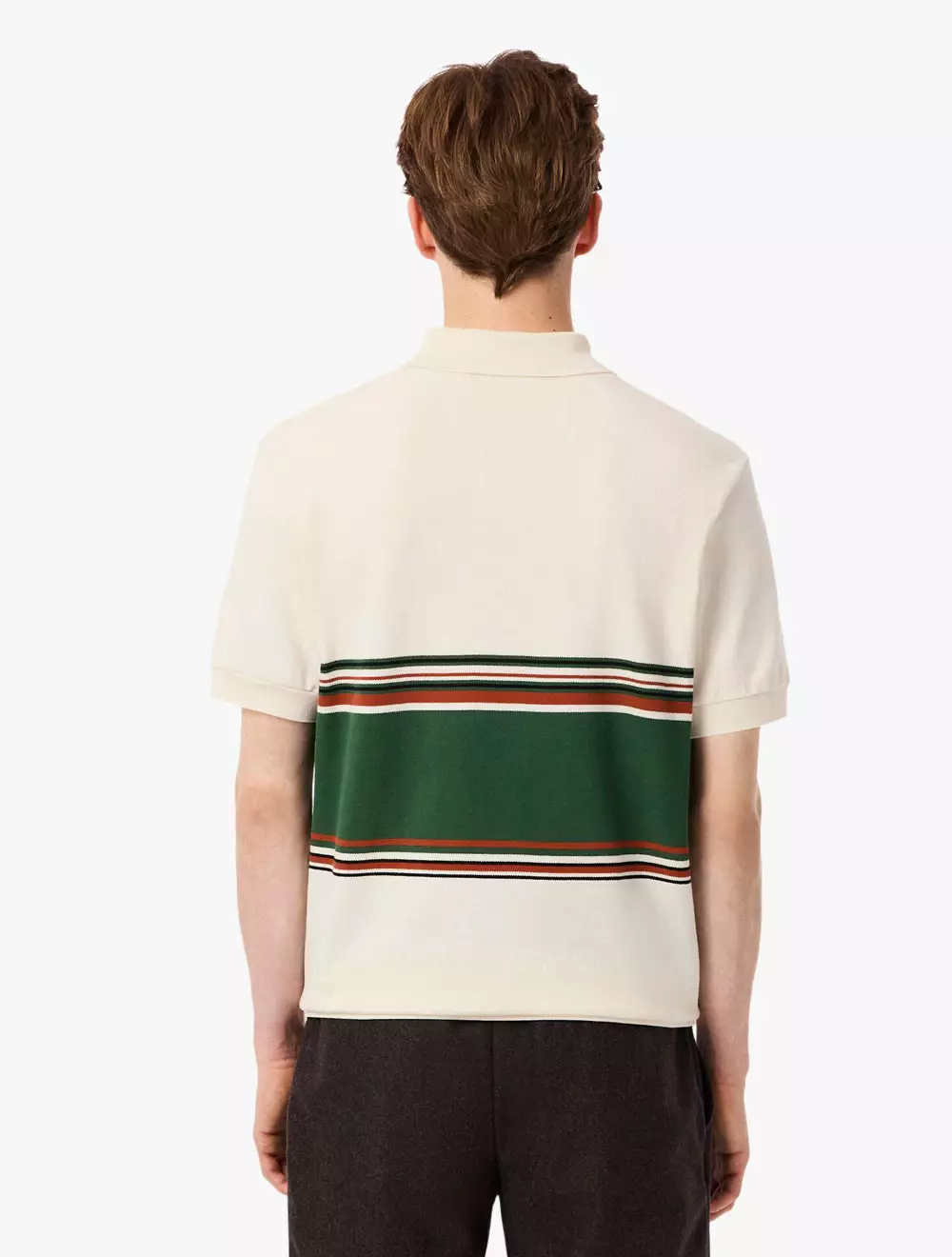 French Made Classic Fit Striped Polo Shirt - White