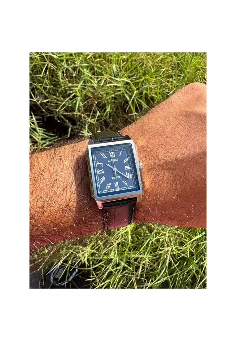 MTP-B190L-2BV Men Analog Watch Black Leather Band