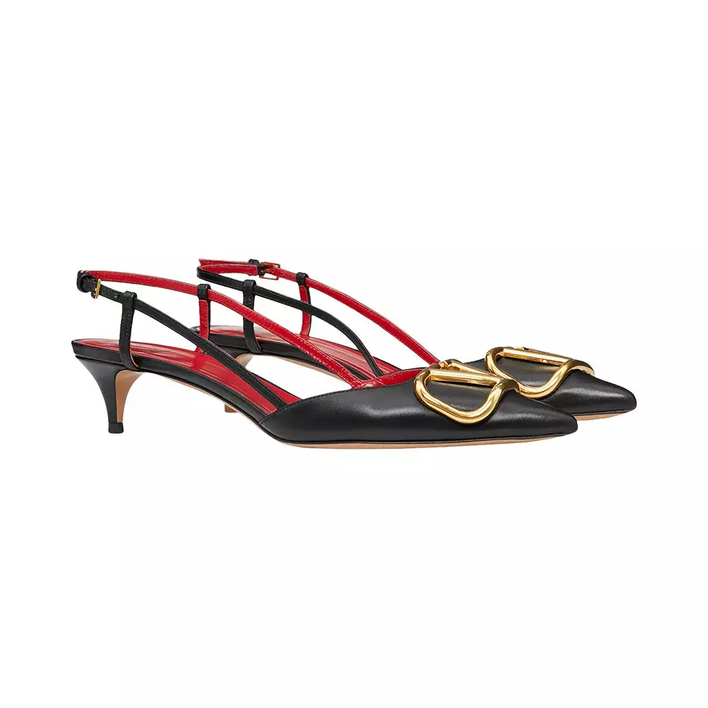 Valentino black slingback clearance