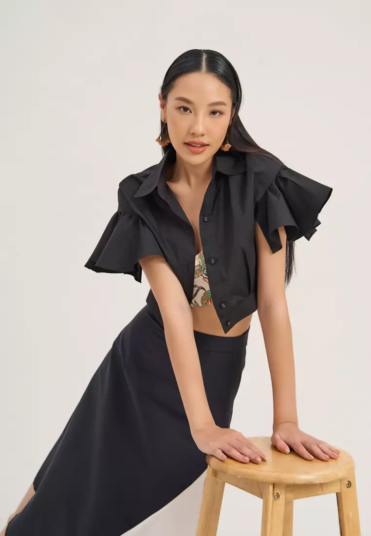 Black Linen Kate Skirt