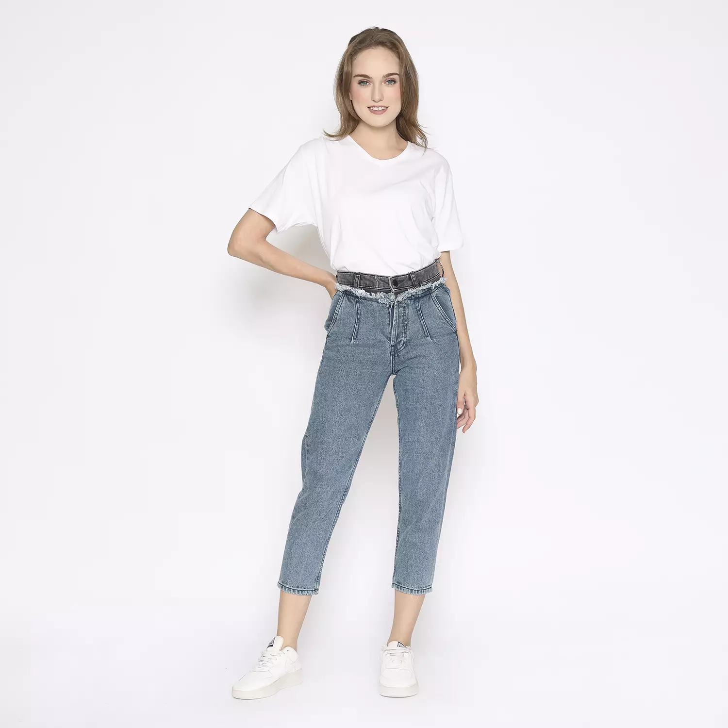 Insight Celana panjang denim Wanita Biru D Bruised Denim Pants Planet Surf