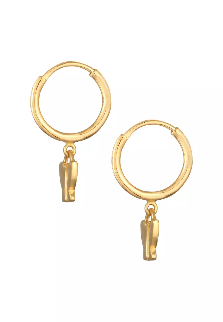Anting Perhiasan Perak 925 Anak Creoles Butterfly Pendant Gold Plated