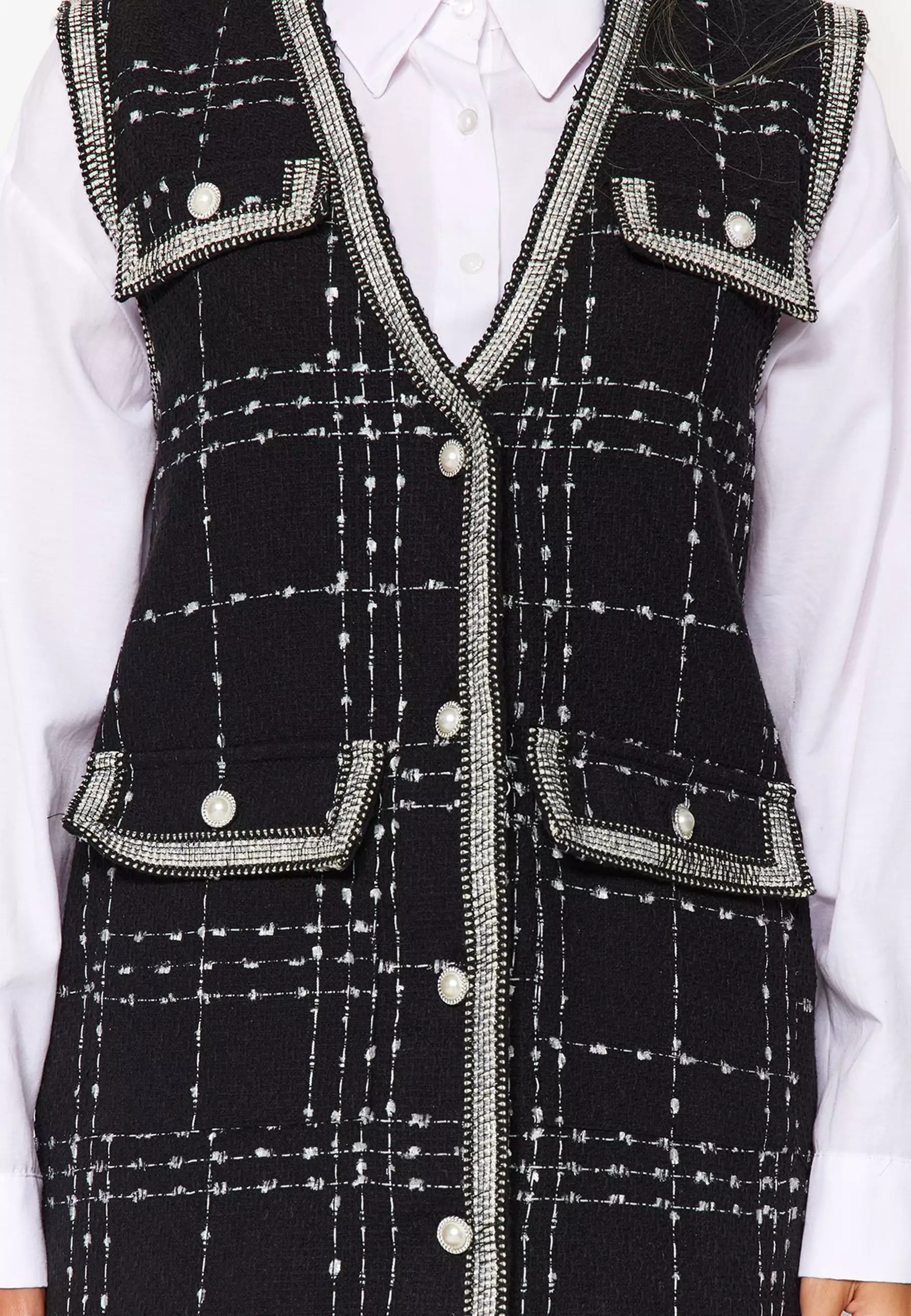 Tweed Long Vest