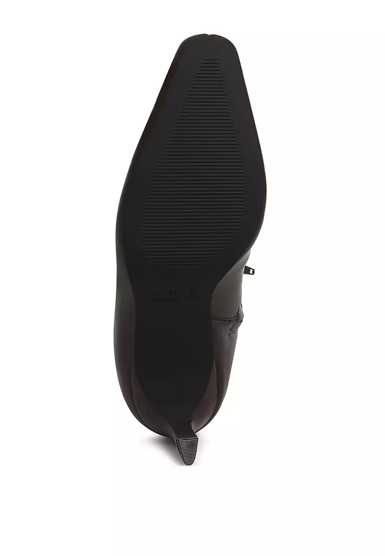 Kitten Heel Long Boots in Tan