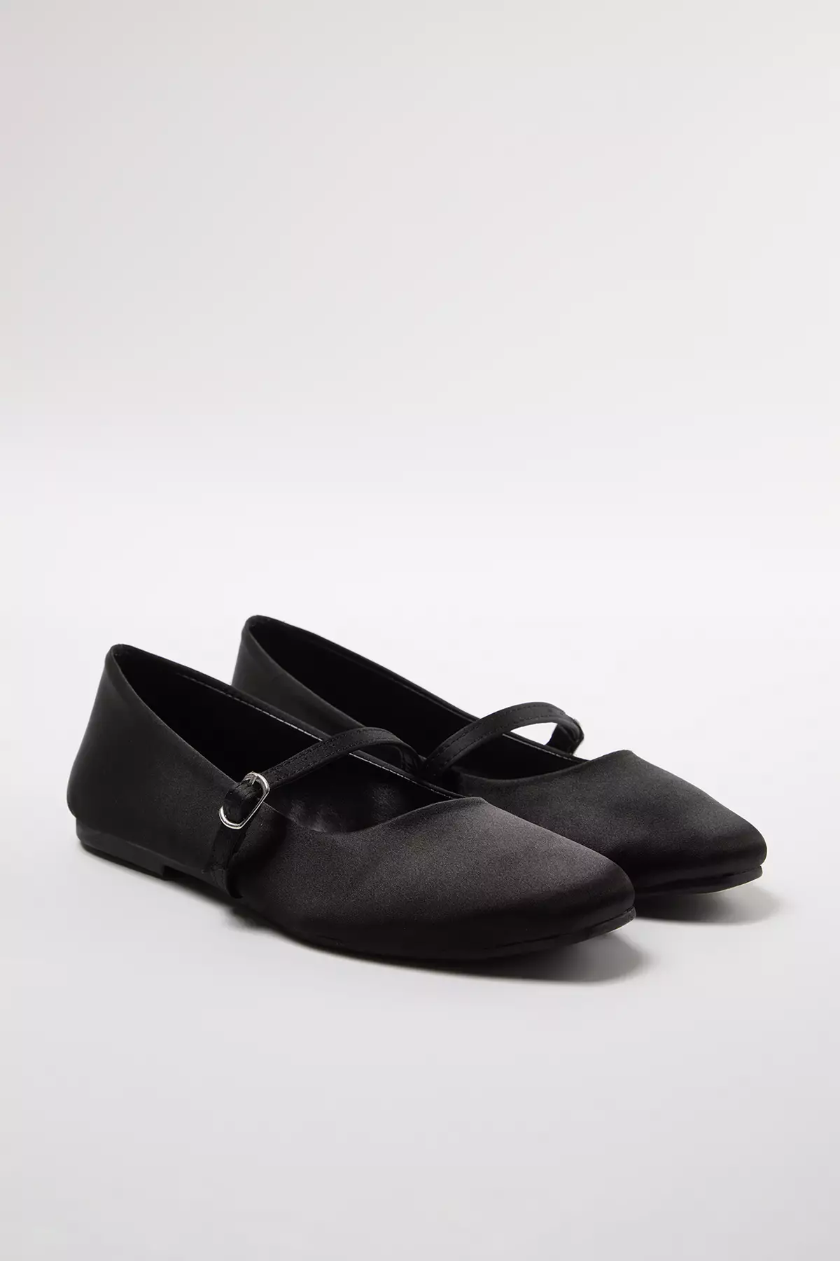 Satin Mary Jane Ballerina Flats