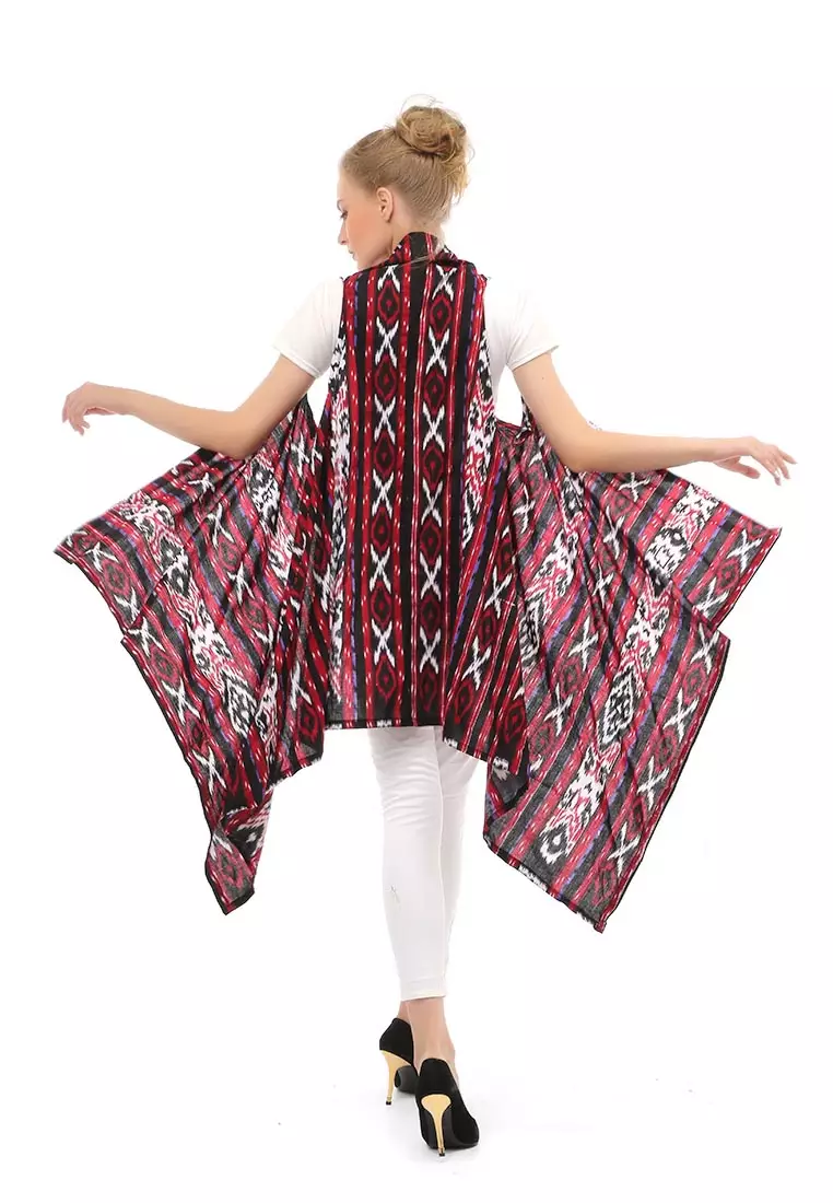 Lynelle Atasan Wanita Batik Songket Model Outer Material Cotton ORIGINAL - Maroon