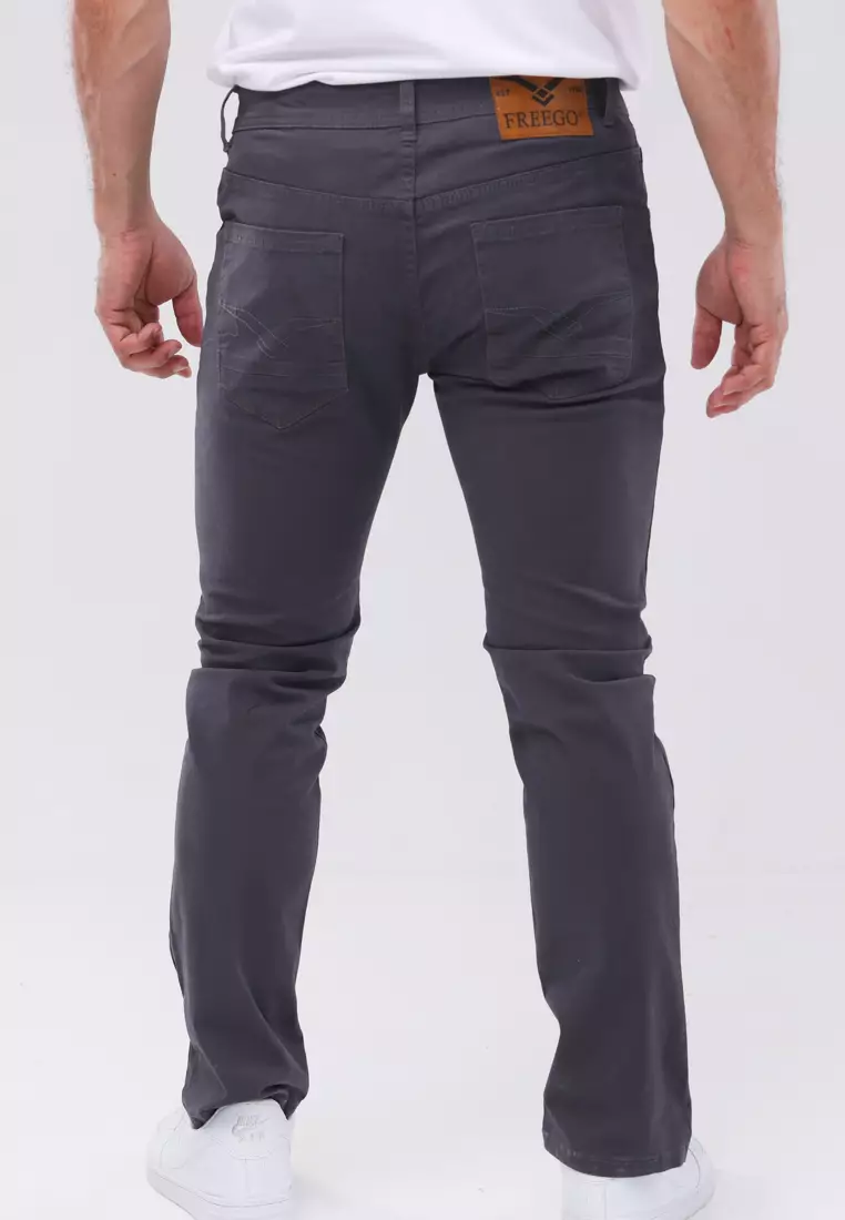 Colored Long Pants Slim Tapered Stretch