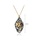 Glamorousky silver 925 Sterling Silver Plated Black Fashion Elegant Gold Butterfly Flower Garnet Geometric Pendant with Necklace E3595AC3C23FF4GS_2