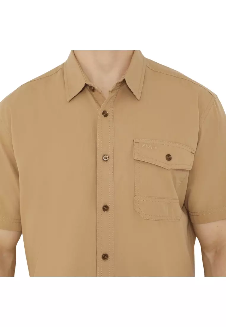 POLICE Kemeja Polos Cotton Regular Fit Pria