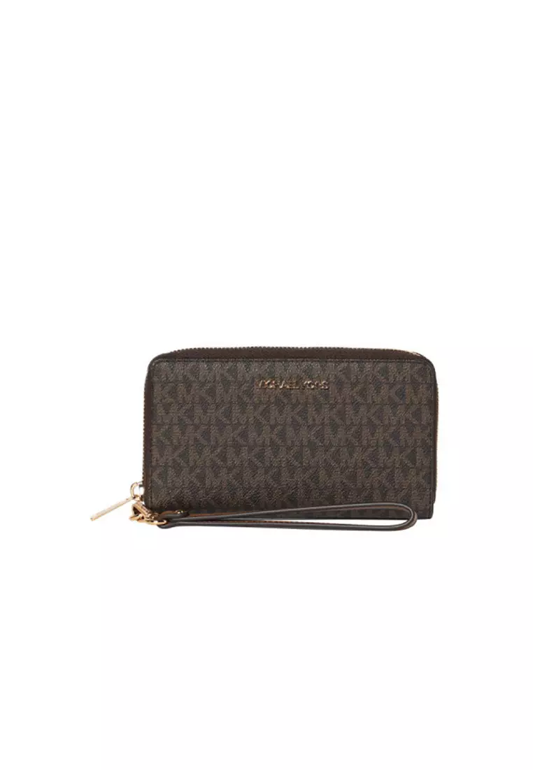 Buy MICHAEL KORS Women's Jet Set Signature Logo Smartphone Wristlet in ...