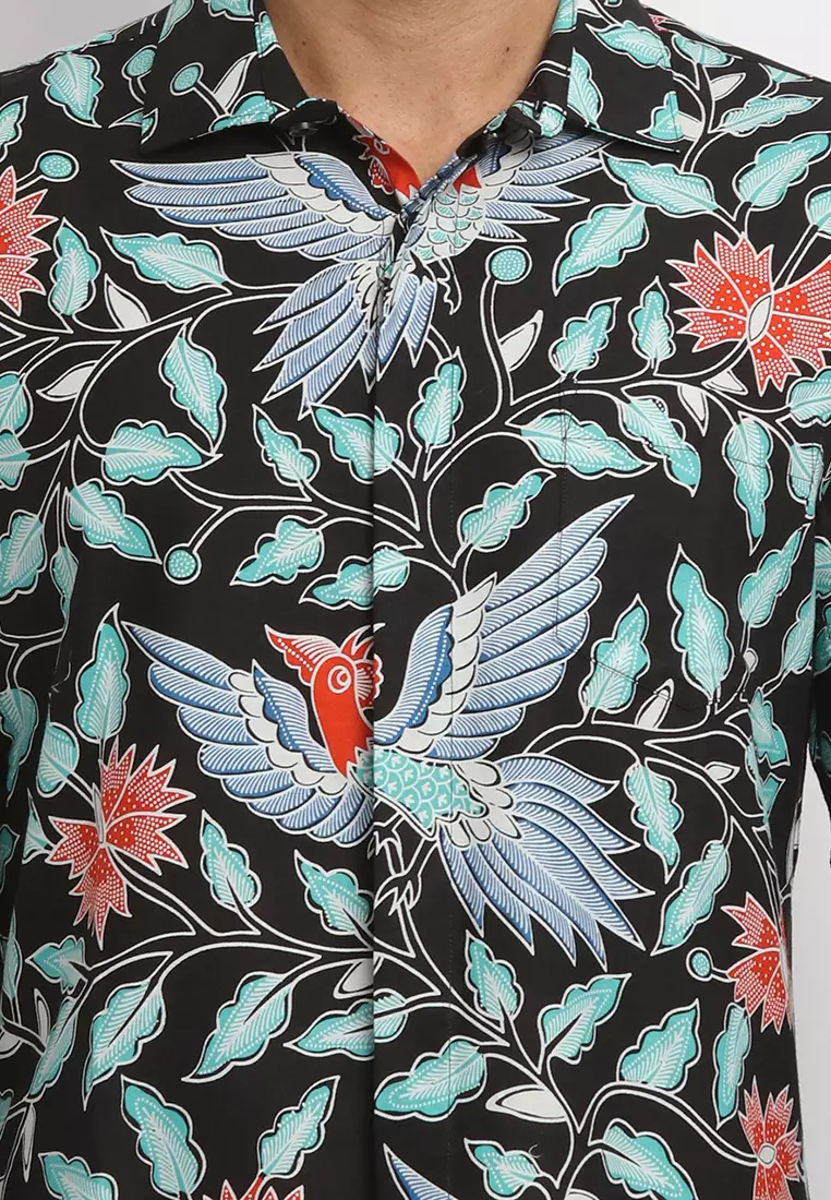 MAGINOT DAVANKA BLACK Batik Slim Fit Lengan Panjang