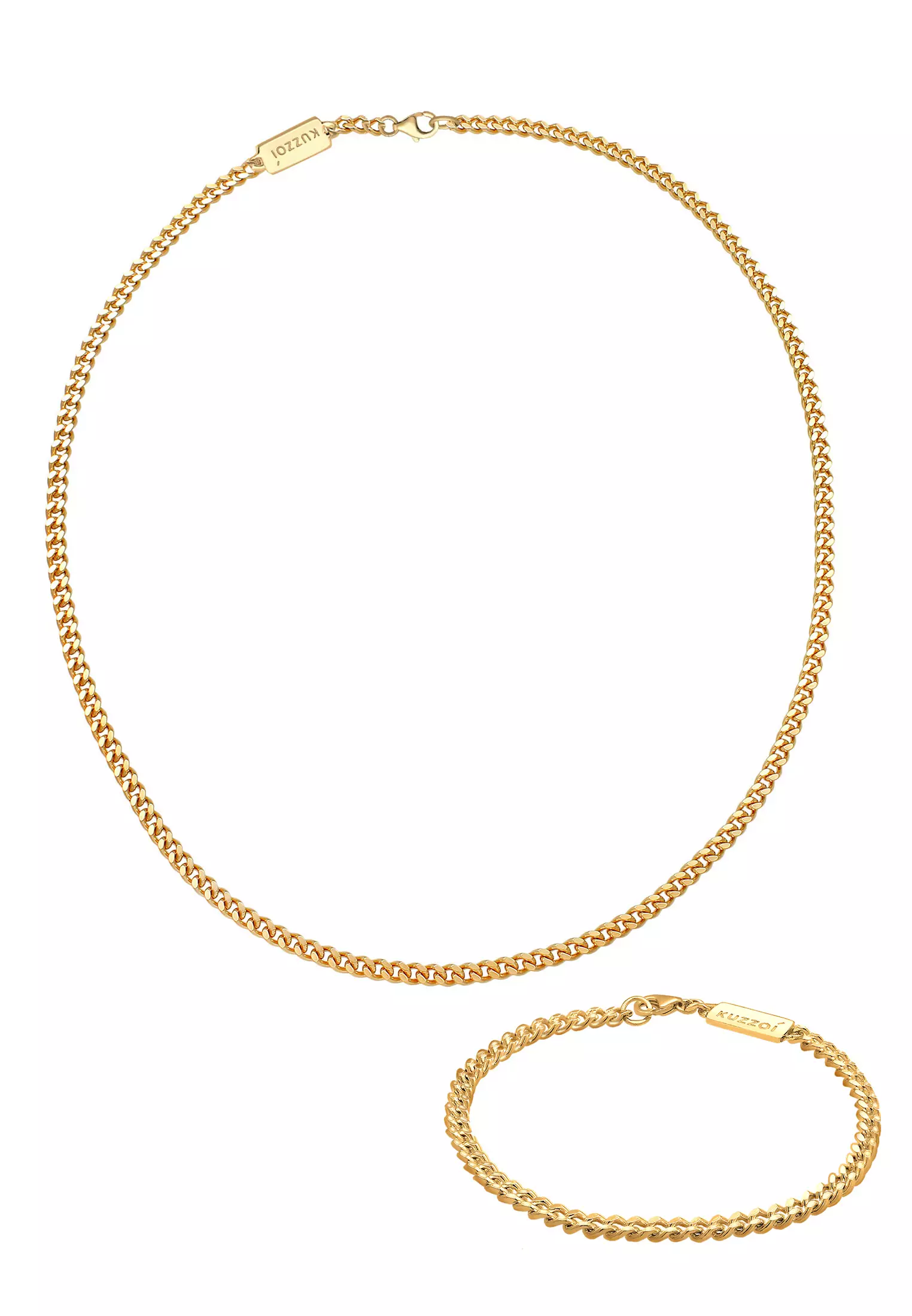 Jewelry Set Men Basic Curb Set Gold Plated