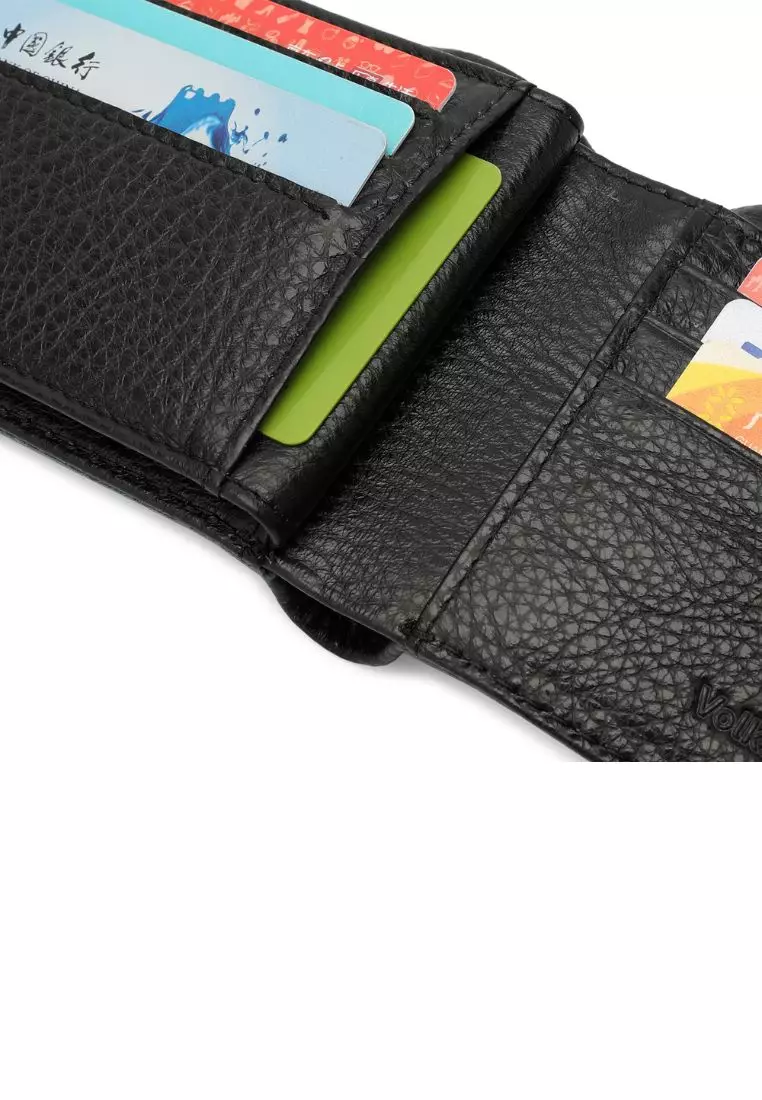 Kulit Genuine Dompet Pendek Pria (Men's RFID Bi Fold Genuine Leather Center Flap Short Wallet)