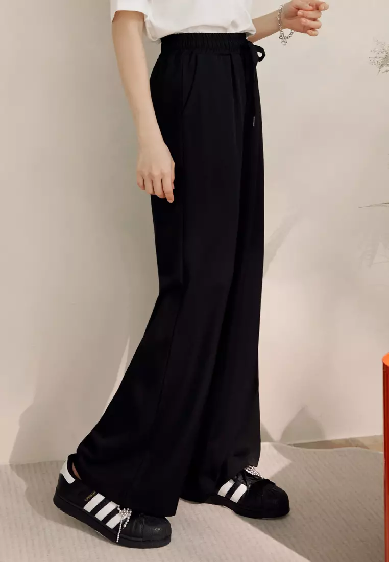Wrinkle-Resistant Drawstring Trousers [BA7714]