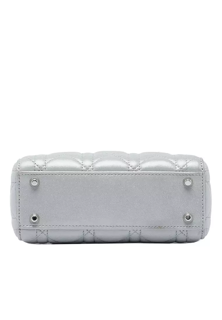 Pre-Loved Dior Mini Iridescent Lambskin Cannage Lady Dior