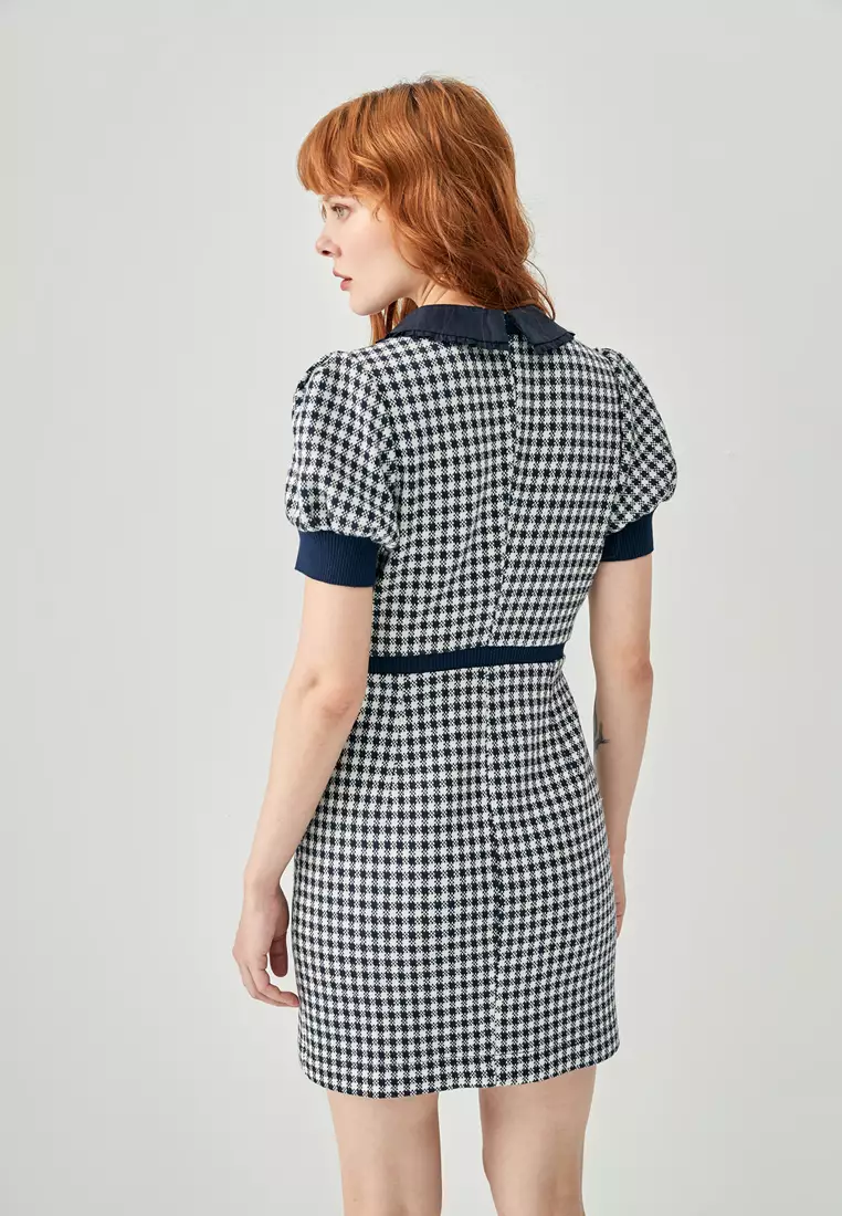 checkered fitted dress Erin Dress