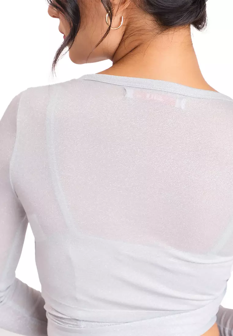 Silver Wrap Crop Top