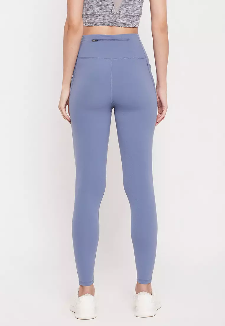 Buy Clovia Comfort-Fit High Waist Flared Yoga Pants in Sky Blue with Side  Pockets 2024 Online