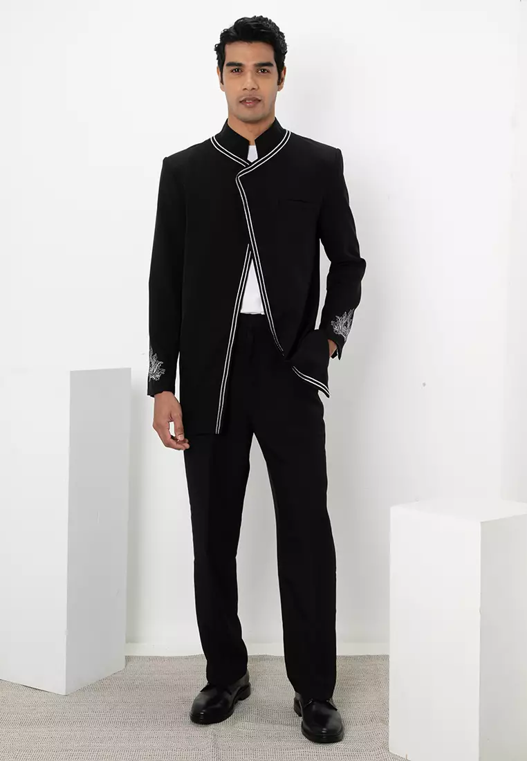 Dhika Overlapped Stretchable Blazer - Cotton Twill