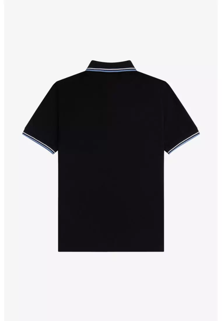 Fred Perry M12 Twin Tipped Fred Perry Shirt (Black / White / Sky)