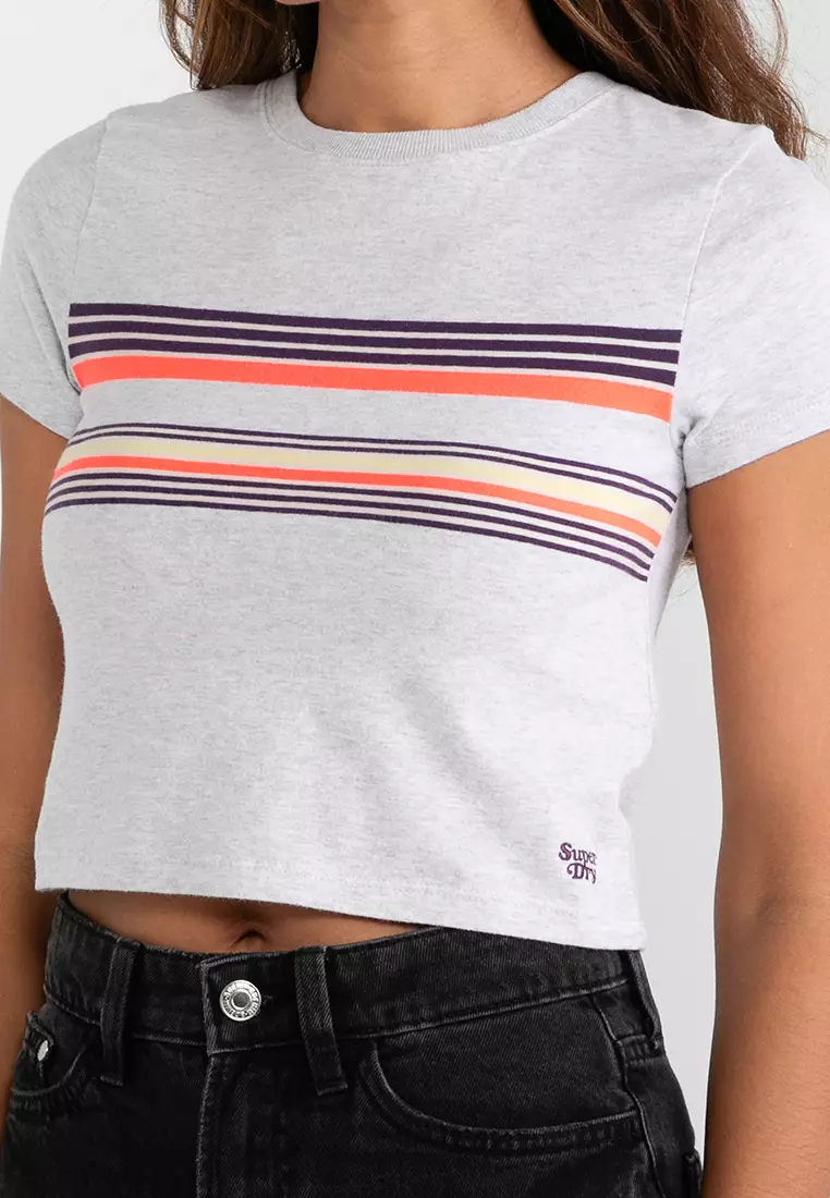 Vintage Stripe Crop Tee