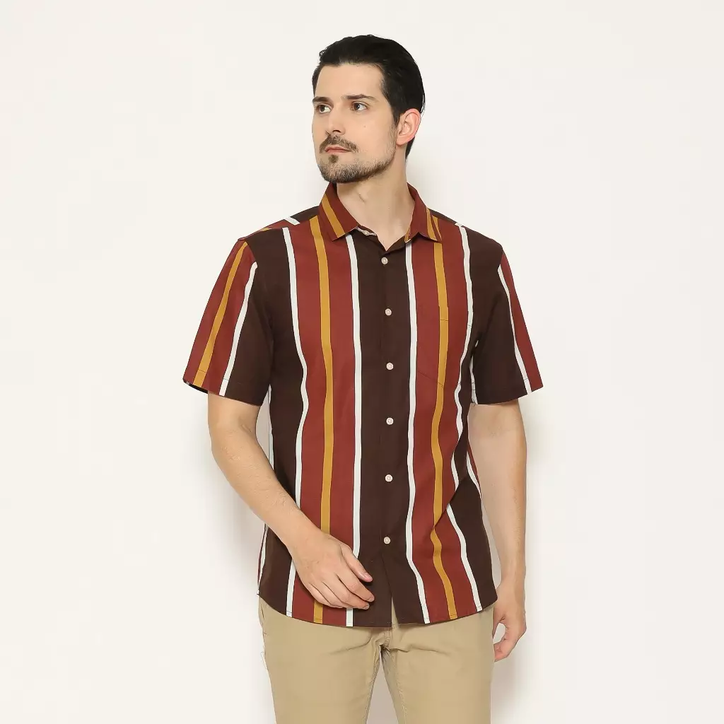 AMK Kemeja Pria Lengan Pendek SHP Dakota S/S Brown