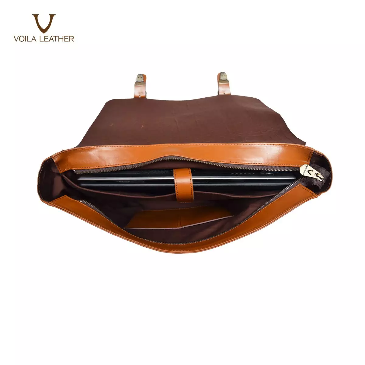 Tas Laptop Kulit Asli 15 Inch Voila Elliot Havana