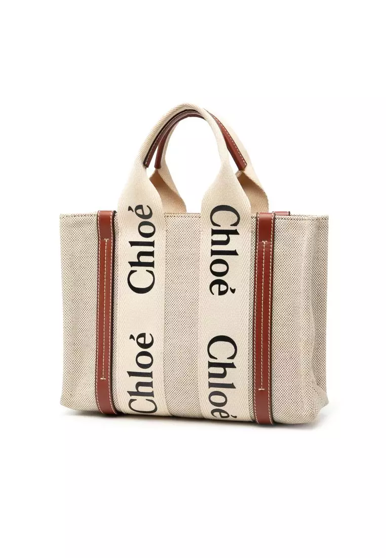 Pre-Loved Chloé Small Canvas Woody Tote
