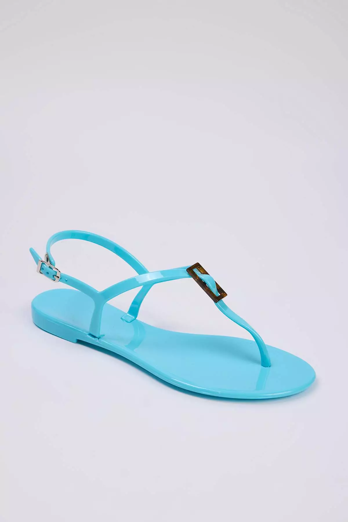 Baby Blue Jelly Flip Flops Women's Sandals Takss25Sd00065