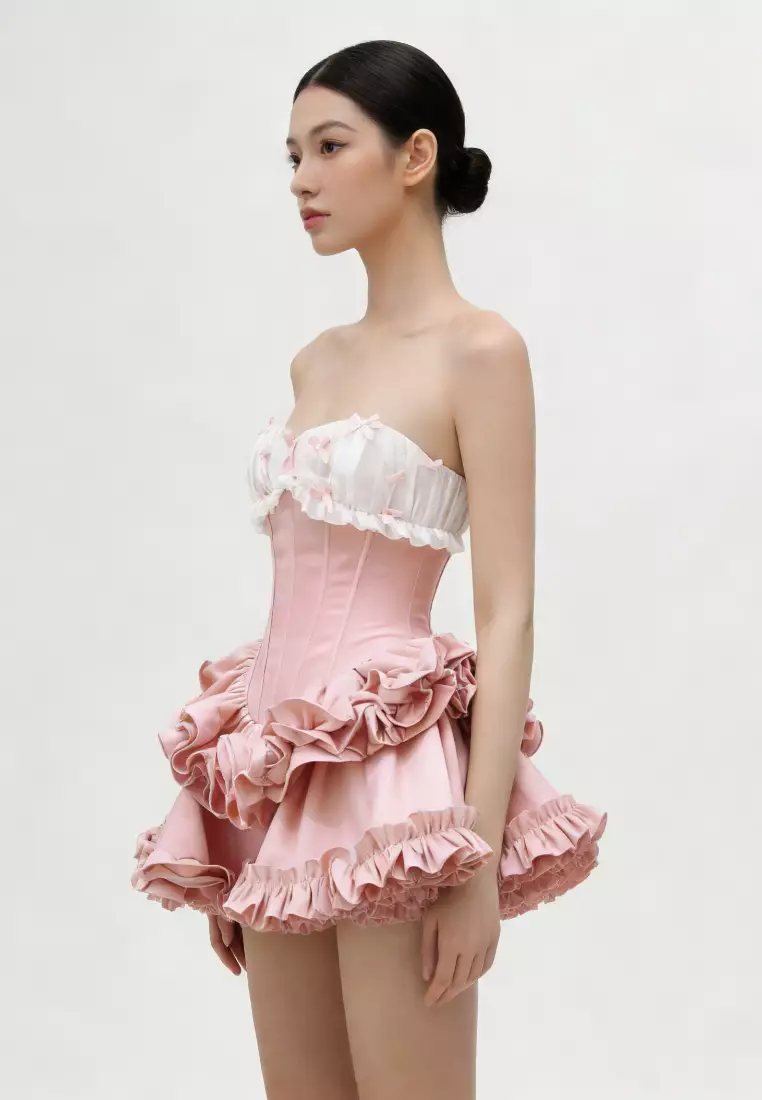 Strapless Ruffle Mini Dress CA26040215PI