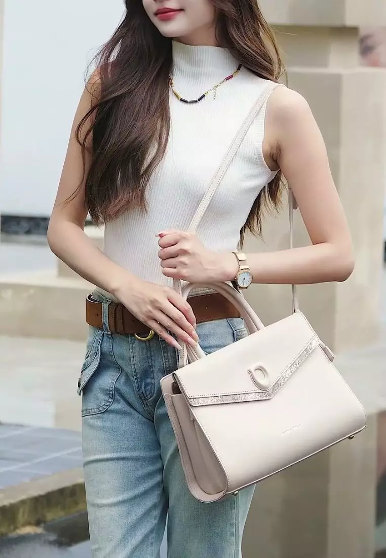 Women's Top Handle Bag / Sling Bag / Crossbody Bag / Shoulder Bag (Tas Tangan / Tas Selempang / Tas Bahu) - Cokelat