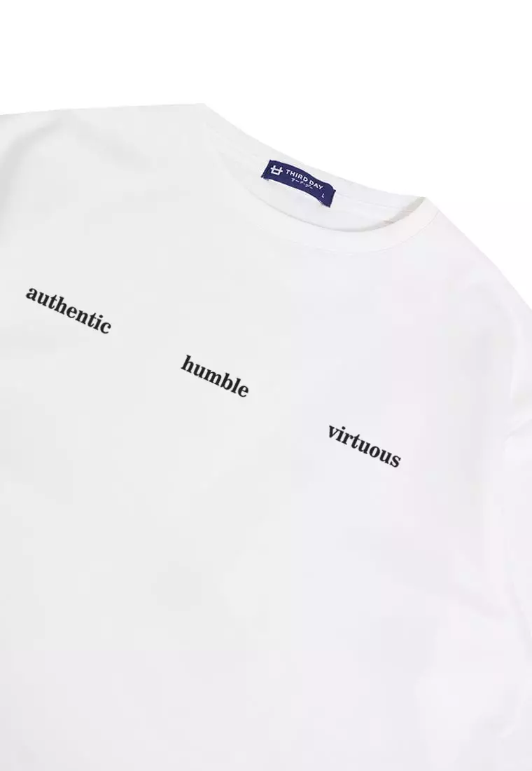 MTQ48 kaos oversize bahan tebal putih scuba pria distro virtuous authentic white putih