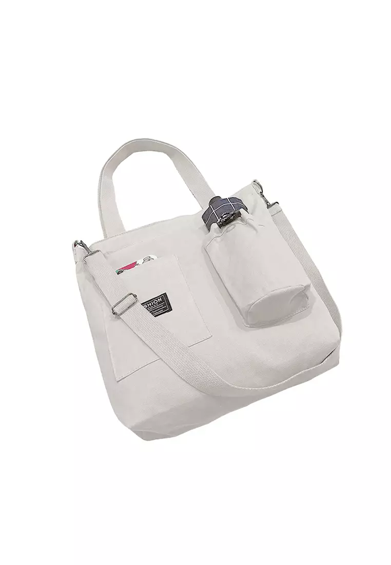 AFRENZ Canvas Crossbody Convertible Backpack Tote Bag